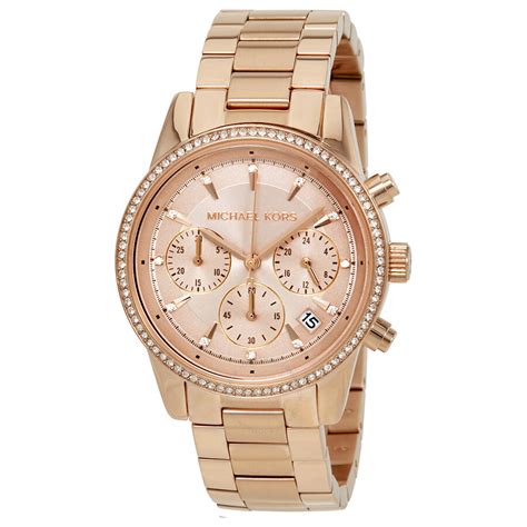 michael kors ritz rose gold tone watch style mk6357|rose gold tone watch.